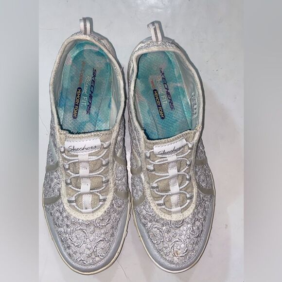 Skechers Relaxed Fit Air-Cooled Memory Foam SN 23032 Silver Grey  Shoes Size 9US - Picture 3 of 10